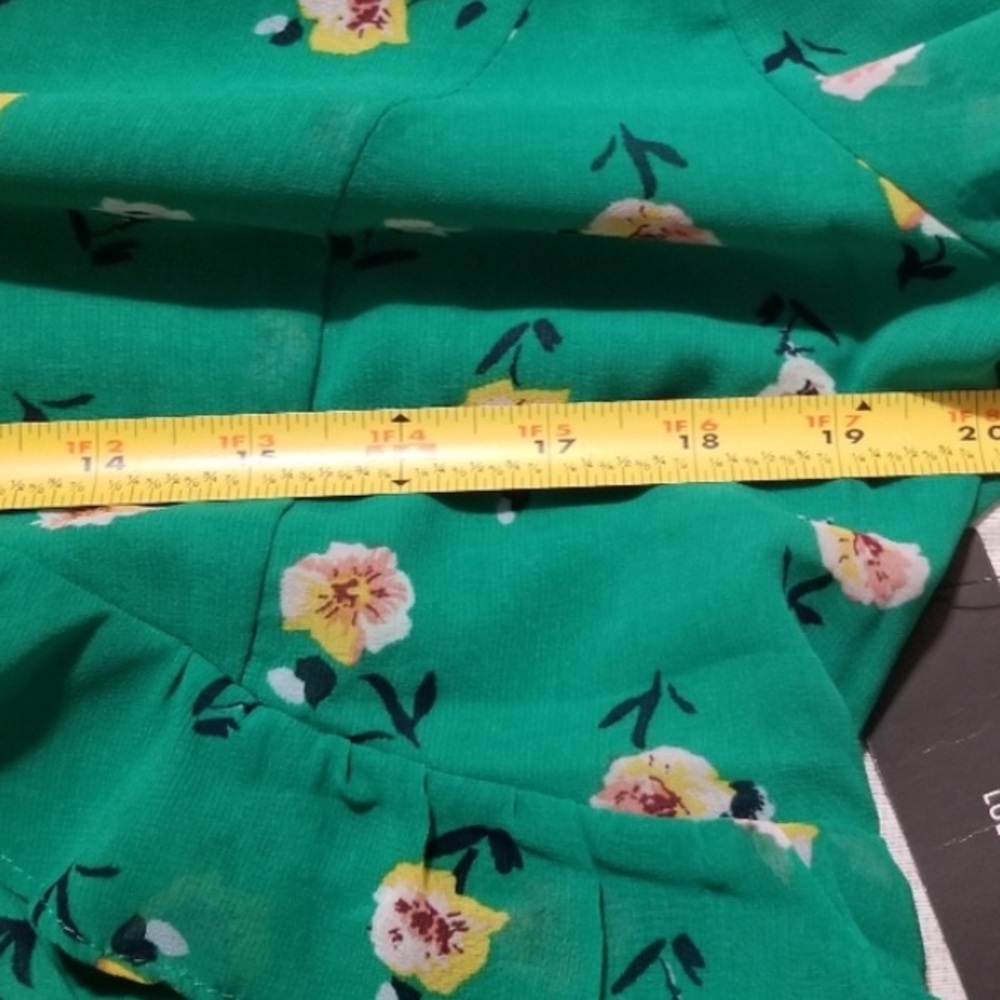 Field of Vision Green Floral Print Mini Dress - Picture 7 of 9